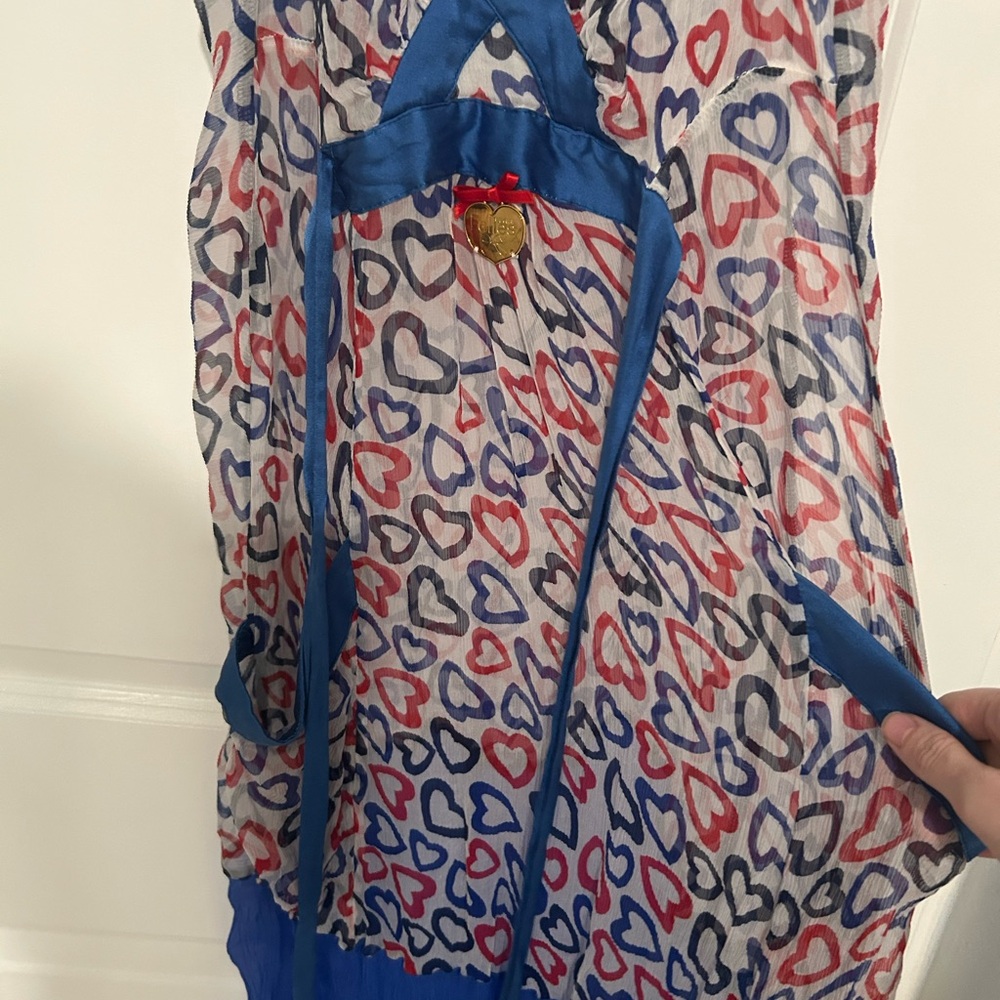 Blugirl folies sheer blue and Red Print Dress - Picture 3 of 3